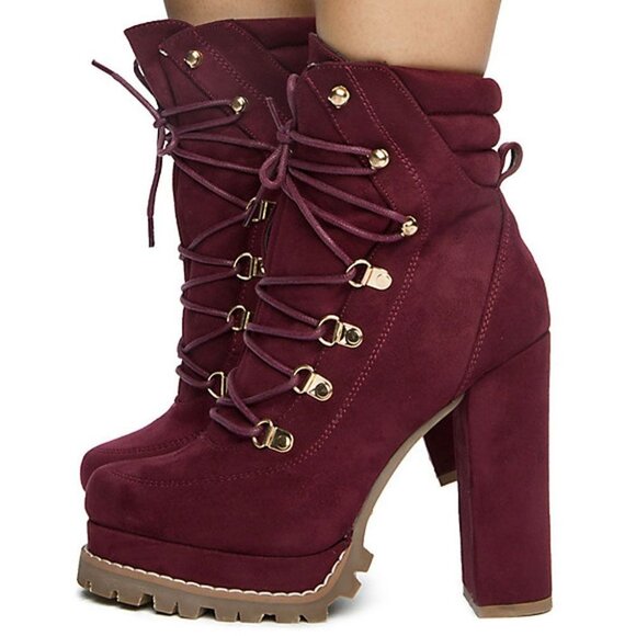 ALL IN THE SUEDE CHUNKY BOOTIE - Picture 1 of 7